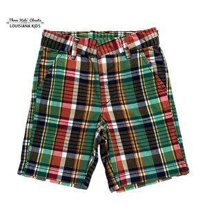 Baby Gap 4Y Green Navy Red Plaid Shorts